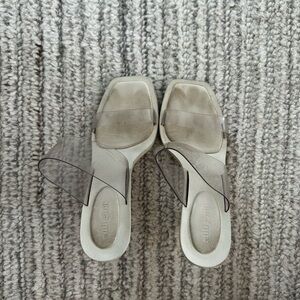 Cult Gaia Clear and Cream Mules